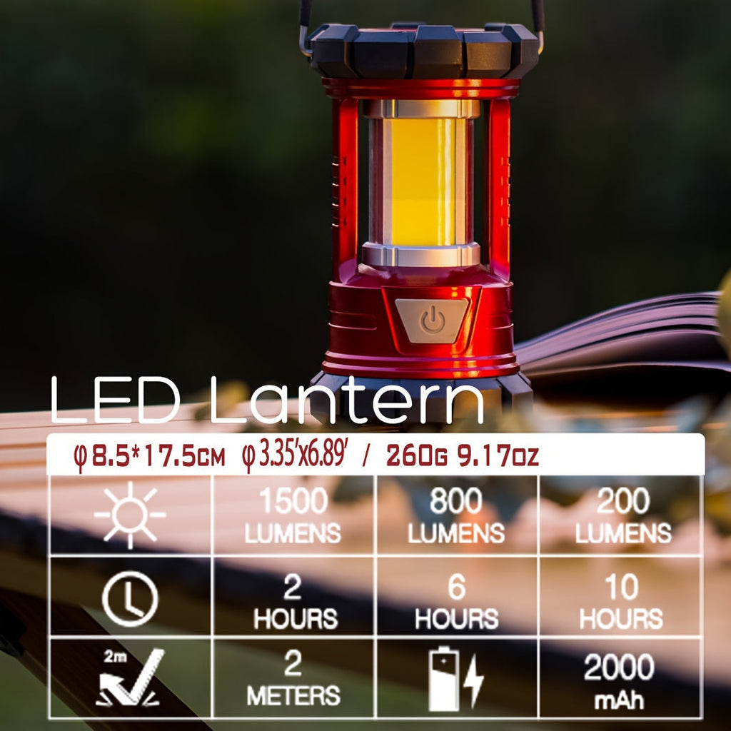 Camping Lantern Rechargeable 2 Pack 1500LM LED with Phone Charger – 3 Light Modes Portable Hurricane Emergency Lantern for Camping Hiking Power Outage & Outdoor Survival