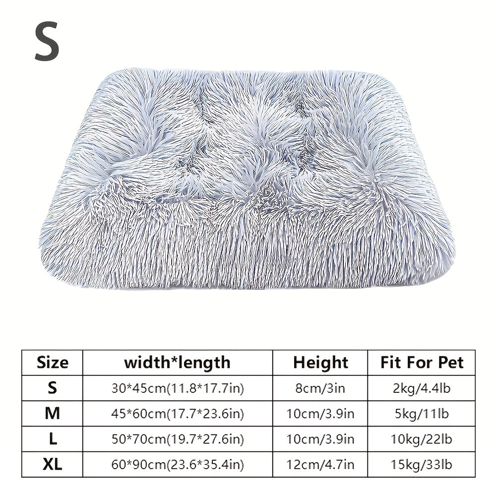 Extra Large Plush Dog Bed & Cat Pad – Thick Warm Polyester Fiber Pet Cushion with Removable Washable Cover, Comfortable Calming Pet Furniture for All Dog Breeds & Cats, Durable Pet Bedding