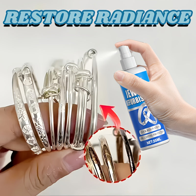 Jewelry Polish and Oxidation Remover 1.86oz with Sponge Applicator – Restores Luster on Gold Silver Bracelets Necklaces Rings Chains – Surfactant-Free Tarnish Remover Metal Brightening Cleaner for Home Use