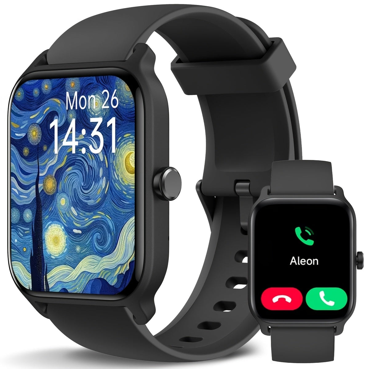 FAWEIO Smart Watch with Alexa & Wireless Calling – 1.8" HD Touchscreen Fitness Tracker, 100+ Sports Modes, Heart Rate SpO2 Sleep Monitor, Compatible with iPhone & Android for Women & Men
