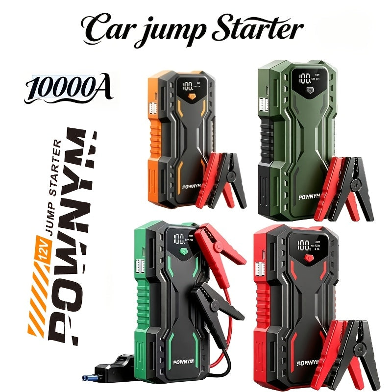 10000A Car Jump Starter 7-in-1 with 150PSI Air Pump – Portable Battery Booster for Gas Up to 10L & Diesel Up to 8L, Power Bank, Vehicle Emergency Kit