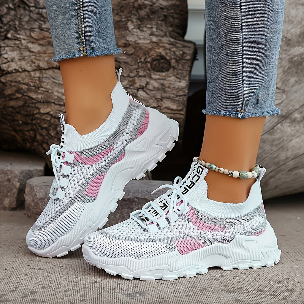 Women's Casual Low-Top Sneakers with Thick PVC Sole – Breathable Lightweight Tennis Shoes for Gym, Running & Everyday Wear | Women's Sports Shoes Sizes US 5-10 in Green, Black, Pink & Blue