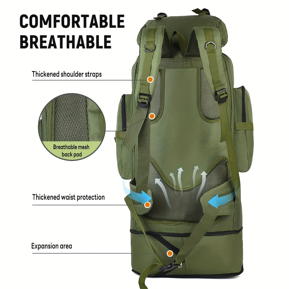 100L Tactical Backpack Large Capacity Molle Hiking Backpack with Multiple Compartments & Ergonomic Straps - Heavy Duty for Camping, Travel, Trekking & Outdoor Adventures