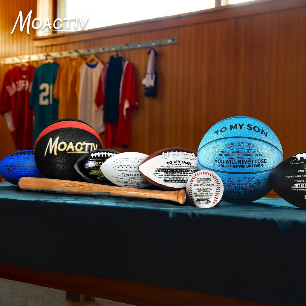 Personalized Engraved Basketball for Grandson & Son – Inspirational Motivational Size 7 PU Basketball with Air Pump, Heartfelt Birthday Christmas Anniversary Gift, Blue Red Gold Black