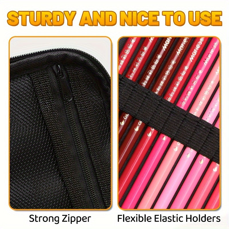 168-Slot Colored Pencil Case Large Art Organizer with 7 Detachable Layers – Polyester, Zipper Pockets, Holds Markers & Pens, Artist Gift for Students & Adults