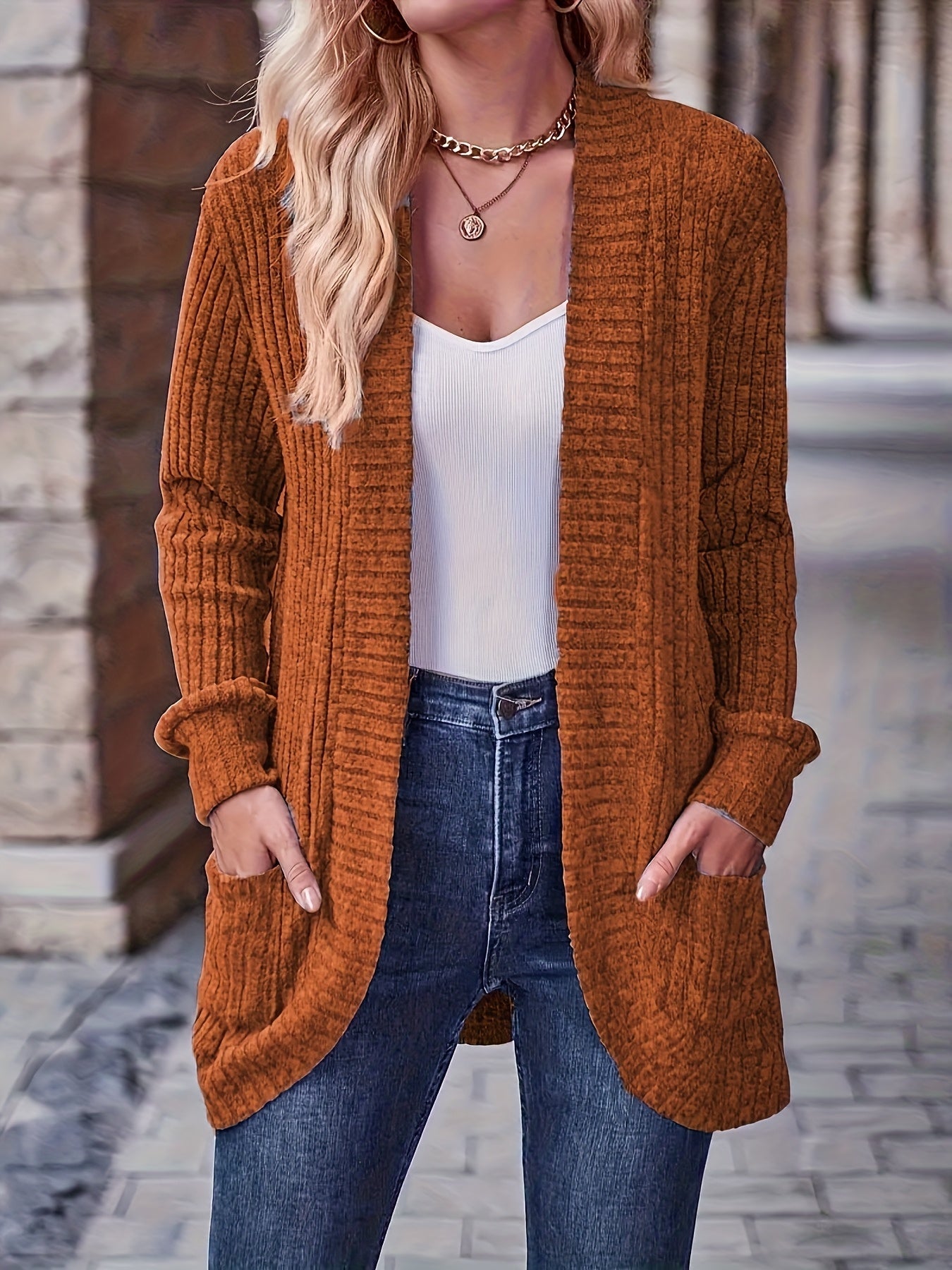 Loose Casual Long Sleeve Blouse Women Solid Color Pocket Splicing Relaxed Fit Top 10 Colors S-XXL Spring Fall Everyday