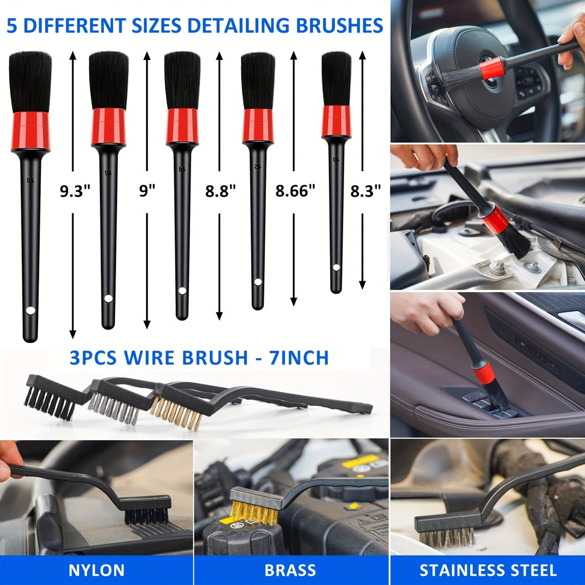 Car Wash Detailing Kit 19 or 41 Piece with Handheld Vacuum Collapsible Bucket Windshield Tool Tire Brush Snow Shovel Cleaning Gel Complete Car Care Set Yellow Pink