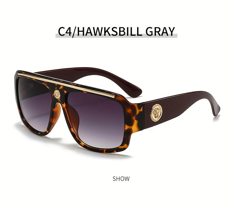 2-Pack Men's Cyberpunk Square Fashion Glasses with Metal Frame – Lightweight Street Style Sunglasses for Men, 8 Color Options, Daily Wear & Gift