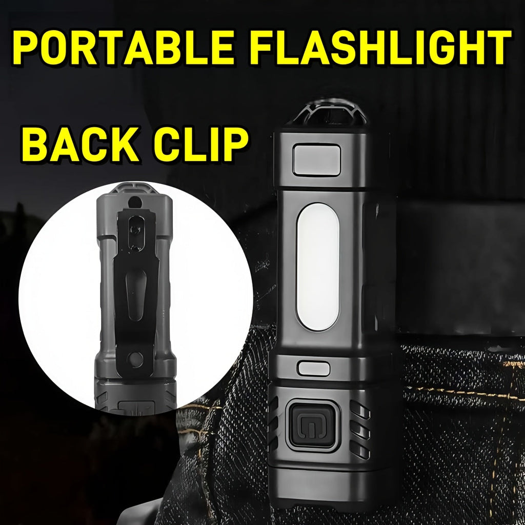 Rechargeable LED Flashlight 3 or 6 Pack 2000 Lumens COB USB-C – Compact Mini Handheld Flashlight with 4 Modes, 300M Beam, Back Clip & Built-In Battery for Camping Hiking Hunting Emergency EDC
