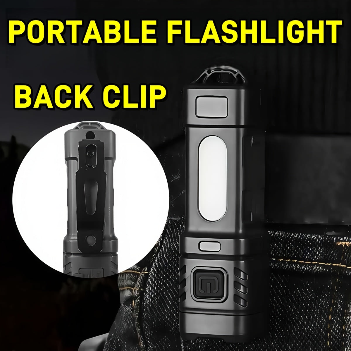 Rechargeable LED Flashlight 3 or 6 Pack 2000 Lumens COB USB-C – Compact Mini Handheld Flashlight with 4 Modes, 300M Beam, Back Clip & Built-In Battery for Camping Hiking Hunting Emergency EDC