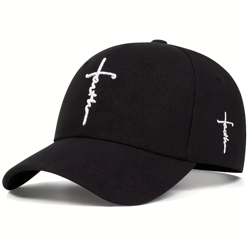 4 Pack Cross Embroidered Baseball Cap – Unisex Adjustable Snapback Sun Hat Lightweight 100% Polyester Outdoor Travel Beach Game Day Hat for Women & Men