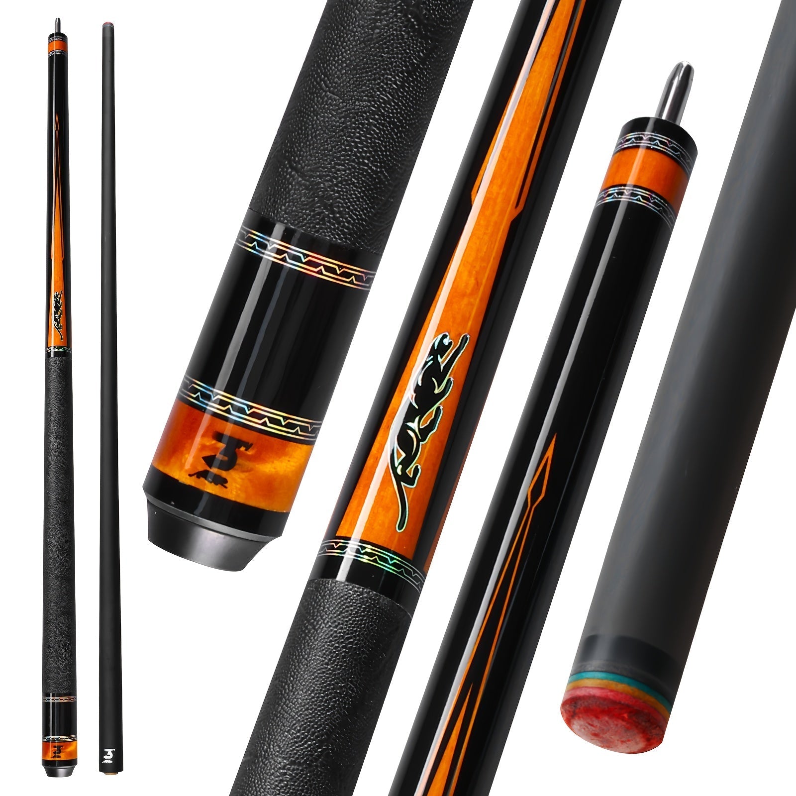 PREDAIDR SP Series Carbon Fiber Pool Cue 58" – Professional Low Deflection Billiard Cue Stick 12.5mm Tip Leather Grip 3/8x8 Pin Joint 19-20oz
