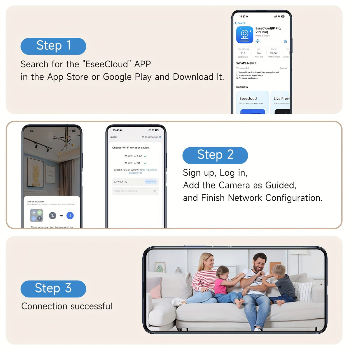 2-Pack 2K QHD WiFi Security Camera PTZ 355° Pan – Dual-Band 2.4G/5G AI Motion Detection & Tracking Color Night Vision Two-Way Audio Cloud & SD Storage Baby Pet Monitor Indoor Home Surveillance
