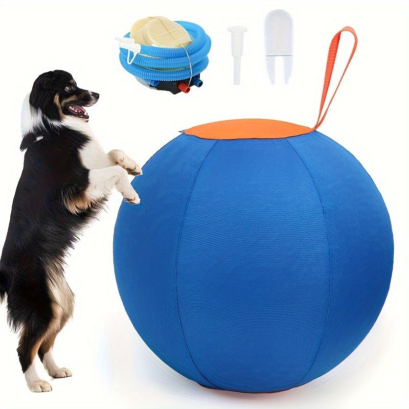 Inflatable Dog Herding Ball Toy Large – Interactive Push & Chase Training Ball for Dogs, Anti-Boredom Exercise for Bulldogs, Golden Retrievers & Australian Shepherds, No Battery