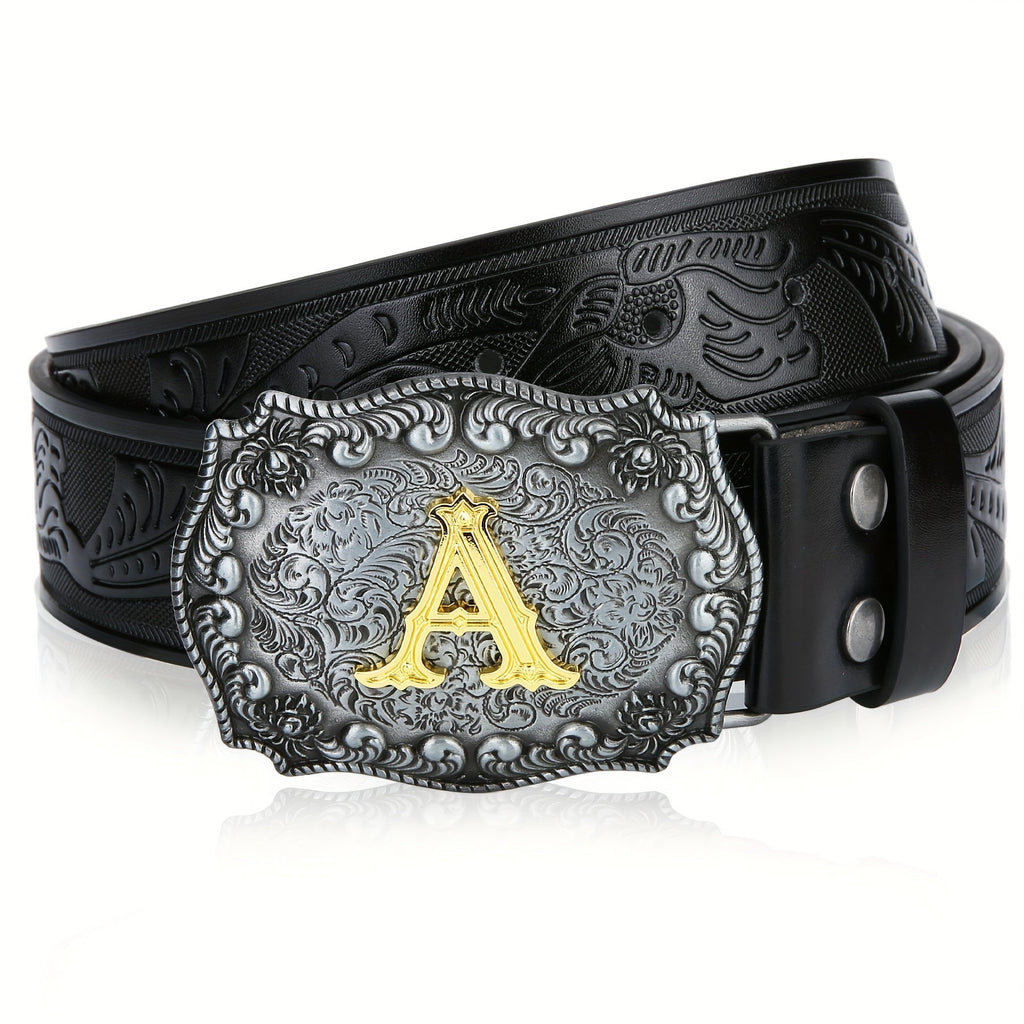 Western Cowboy Belt Men Women Embossed Floral Faux Leather Longhorn Bull Big Buckle – 23 Styles Sizes 34-44 Waist 32"-42" Country Rodeo Halloween Christmas Father's Day Gift