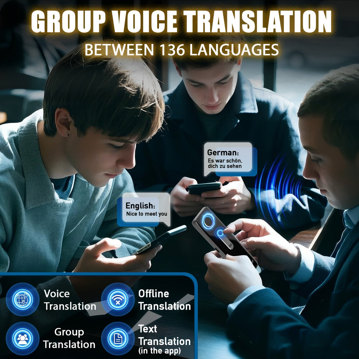 Trbox X9 Portable Language Translator Device – Two-Way Instant Voice Translation 136 Languages, WiFi & Offline Support, AI-Powered High Accuracy Translator for Travel Business Learning