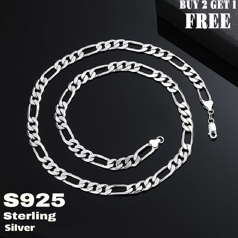 925 Sterling Silver Figaro Chain Necklace 8mm Wide Bold 6.25g Unisex – Heavy Retro Minimalist Chain for Men & Women 20in 24in Gift Box Included Birthday Anniversary Father's Day