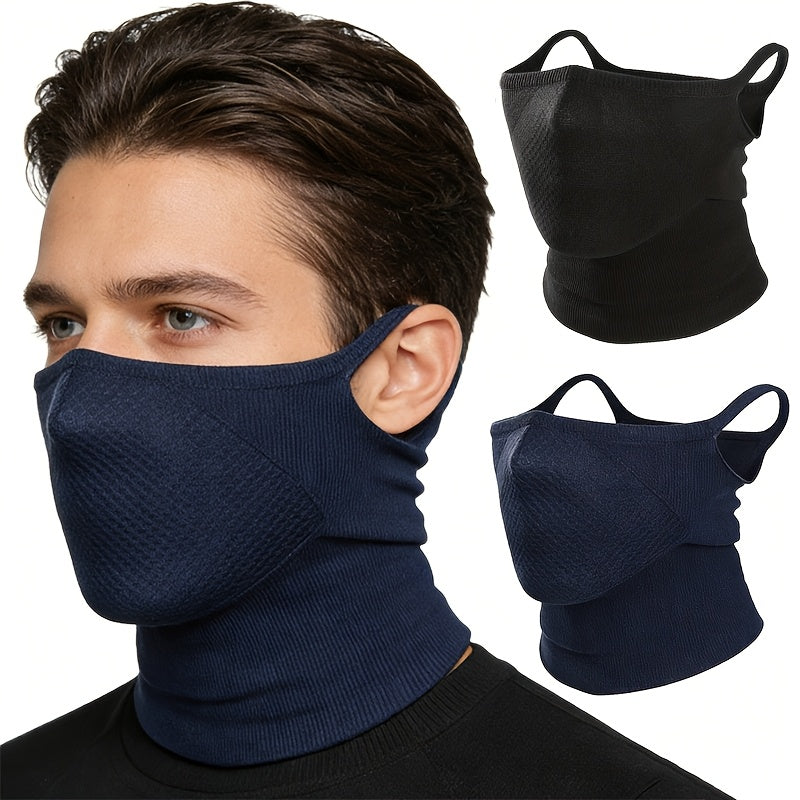 2-Pack Geometric Half Face Mask Neck Cover Men Women – Breathable Ear Hook Unisex Outdoor Sport Cycling Hiking Running Skiing Cosplay Face Gaiter