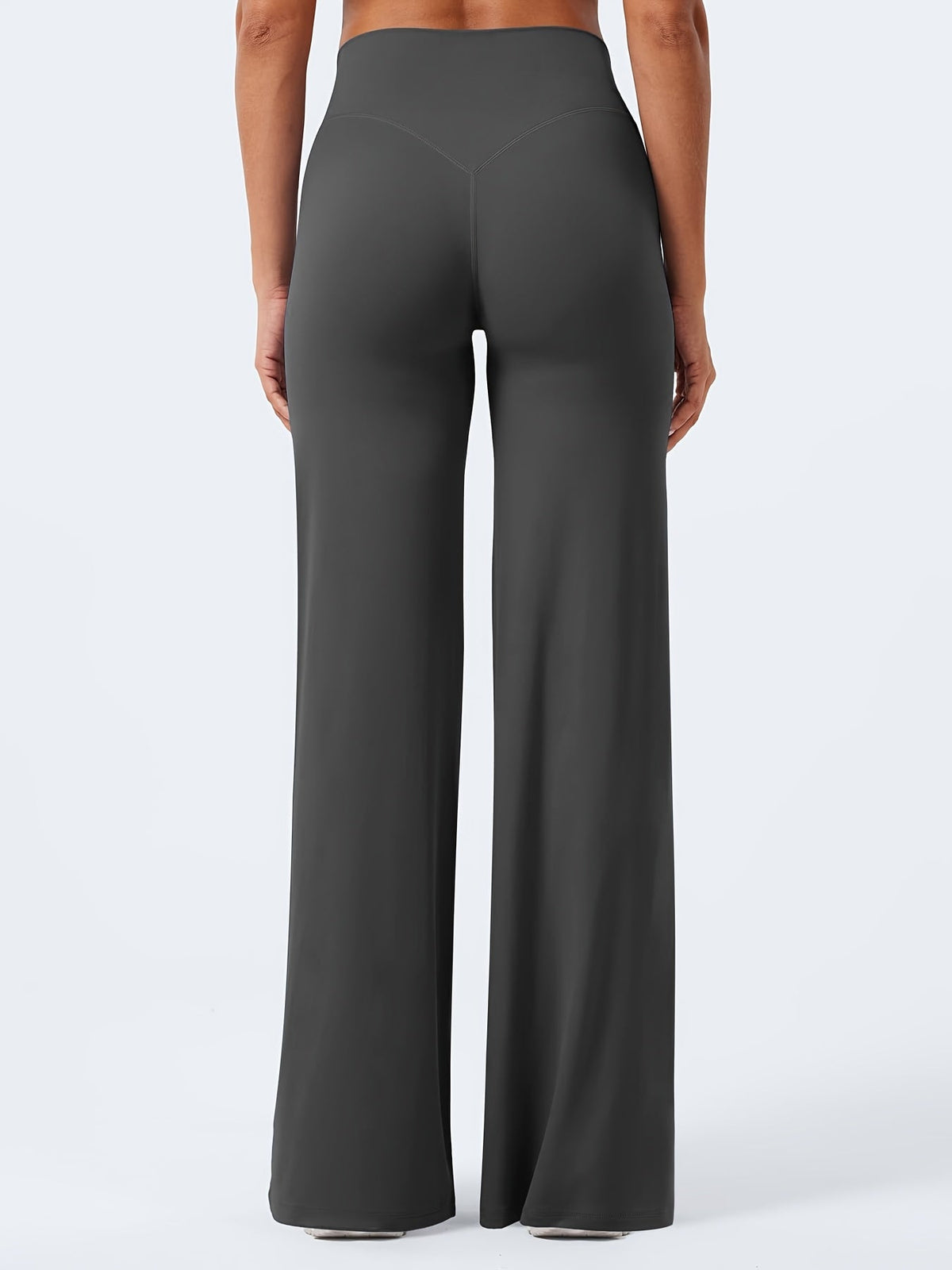 4-Piece Women's Yoga Outfit Set – High Waist Wide Leg Flare Pants, 90% Polyester Stretch Knit Fabric, Pilates & Fitness Activewear for Spring Summer Fall, Sizes S–XXL