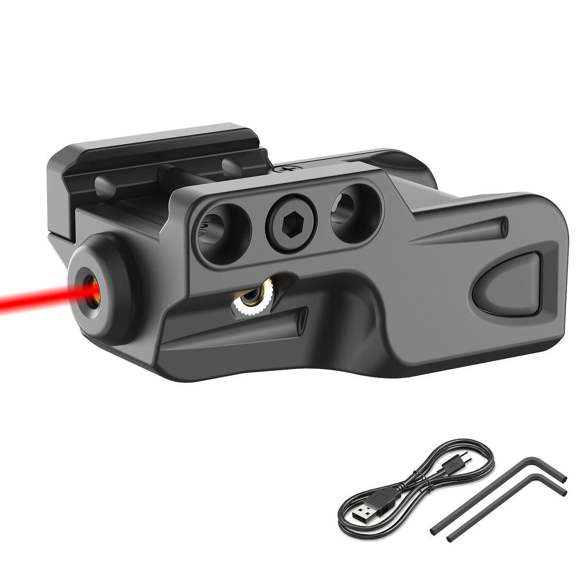 Multi-Color Laser Sight USB Rechargeable – Low Profile Picatinny Rail Handgun Pistol Laser, Green Red Blue Purple IR, 1mW–5mW, Polyamide Body, Compact Tactical Firearm Accessory