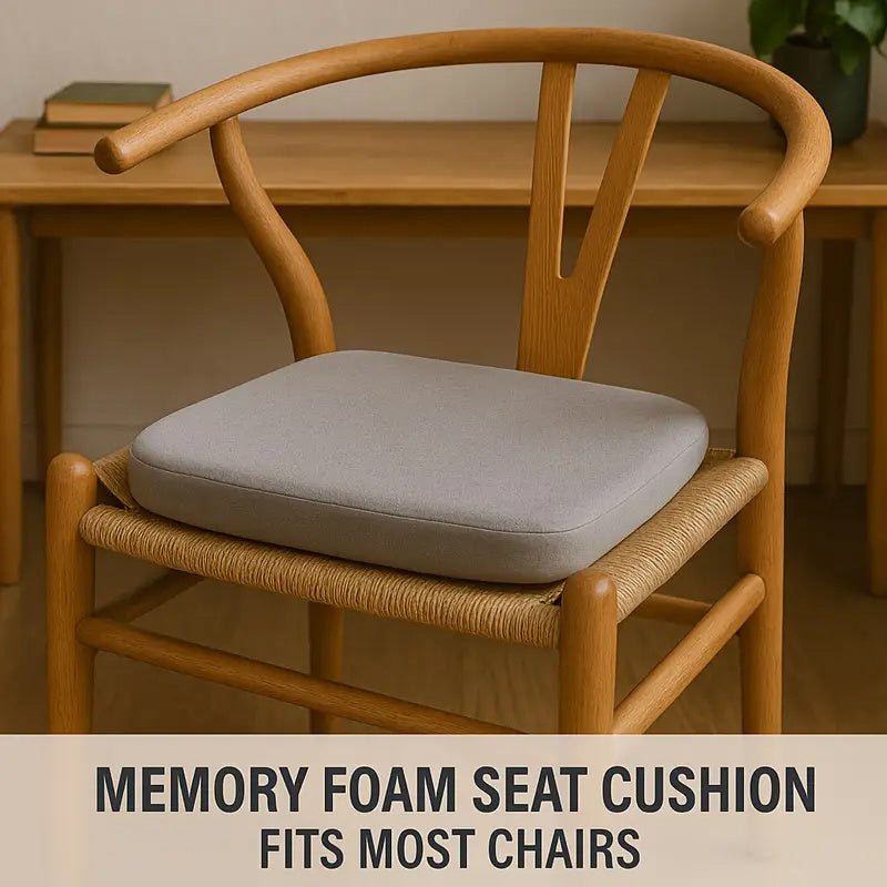 1.5-Inch Memory Foam Seat Cushion with Washable Cover – Non-Slip Grip, Pressure Relief & Posture Support for Office Chair, School Desk, Truck & Wheelchair