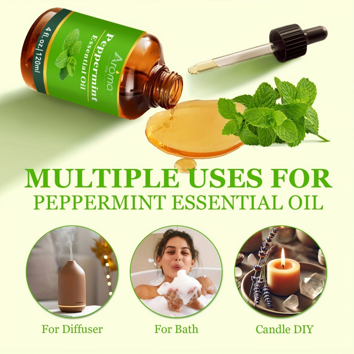 Pure Natural Essential Oils 4 FL OZ – Lavender Eucalyptus Frankincense Peppermint Lemon Sweet Orange for Diffuser Aromatherapy Soap Candle Body Oil