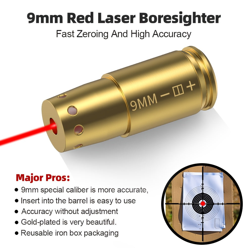 Laser Bore Sight Multi-Caliber Kit for 9mm, 45ACP, 223REM, 308WIN, 380ACP, 38SPL & 12GA – High-Precision Red Laser Boresighter for Rifles, Pistols & Shotguns, Easy Install, 2 Battery Sets Included