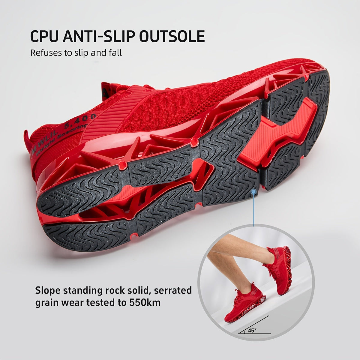 Men's Lightweight Breathable Running Shoes Non-Slip TPU Sole EVA Cushion Insole – Lace-Up Low Top Athletic Sneakers in White Red Black All-Season US Sizes 7.5 to 13