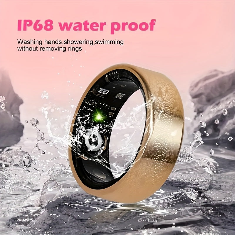 Smart Ring Fitness Tracker for Women Men Step Counter Calories HRV Stress Monitor Heart Rate 100+ Sports Modes IP68 Waterproof Health Ring iPhone Android Compatible