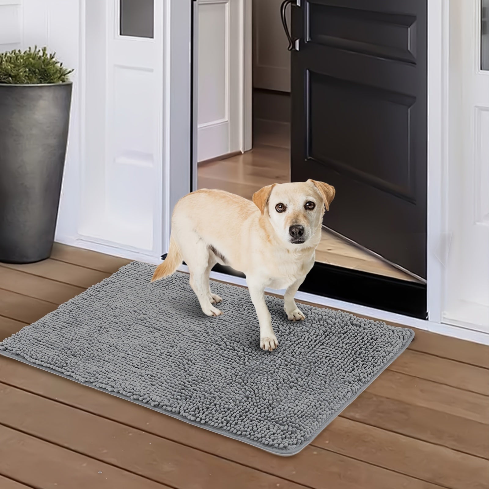 Dog Door Mat for Muddy Paws 2-Pack Absorbent Non-Slip Washable Microfiber Mud Mat Quick Dry Entry Indoor Floor Mat 24x17 32x20 Inch 3 Colors Camel Green Grey Machine Washable