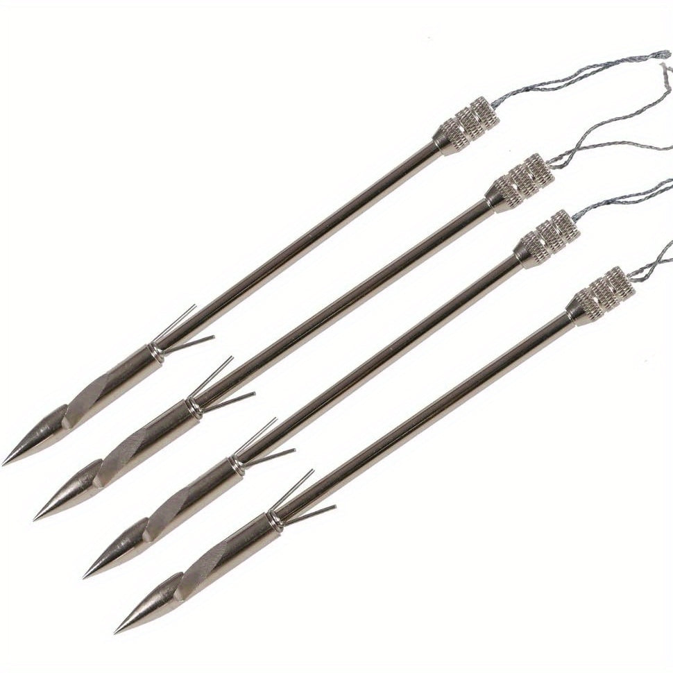 12-Pack Stainless Steel Fishing Slingshot Arrowheads Detachable – Bowfishing Arrow Tips Slingshot Fishing Darts Replacement Broadheads for Bow Fishing Slingshot Shooting Accessories