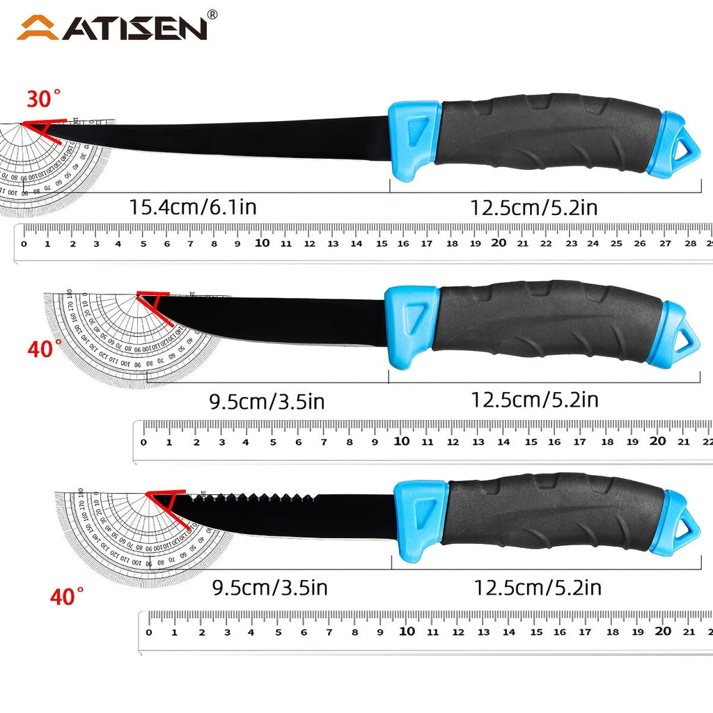 Fishing Knife Set 7/23/104/107-Piece – Stainless Steel Fillet Boning Gutting Knives with Line Cutter Camping Cutting Carving Tool Kit for Freshwater Saltwater Fishing Fisherman Gift for Men