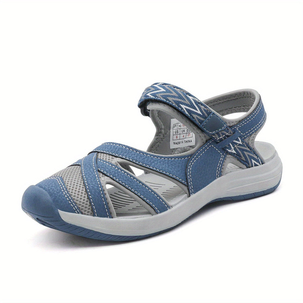 Women's Hiking Sandals Outdoor Sport Athletic – Breathable Soft Comfort Summer Walking Sandals Hook-Loop Closure Cap Toe TPR Sole Gift for Mom Daughter Ladies
