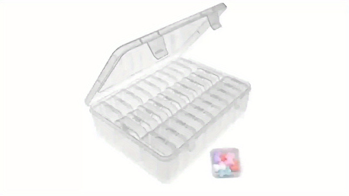 Bead Organizer Kit 30pcs Transparent Plastic Storage Boxes with Flip Lids for Jewelry Making, Beading, Craft Supplies, Small Parts & DIY Projects – Rectangular Stackable Containers