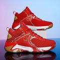 Men's High Top Basketball Shoes Anti-Slip Rubber Sole Breathable Upper – Lace-Up Ankle Support Sneakers in Red Black Yellow Cushioned Insole All-Season US Sizes 6.5 to 13.5