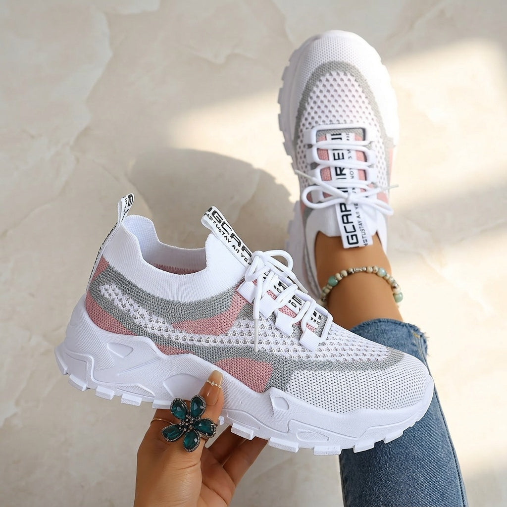 Women's Casual Low-Top Sneakers with Thick PVC Sole – Breathable Lightweight Tennis Shoes for Gym, Running & Everyday Wear | Women's Sports Shoes Sizes US 5-10 in Green, Black, Pink & Blue