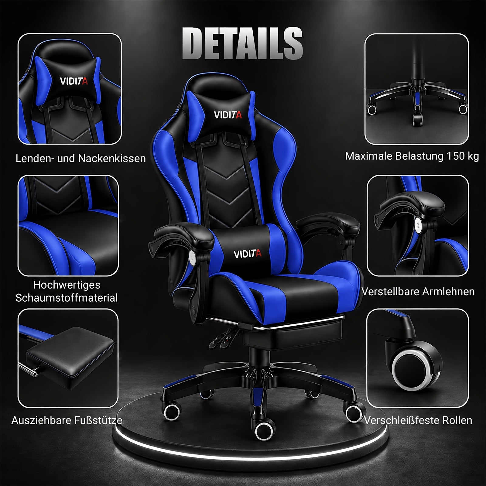 Ergonomic Gaming Chair Racing Style High Back Lumbar Support Five-Wheel Swivel Velvet PU Leather Adjustable Recliner Office Chair Adults Teens Multi-Color