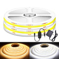 COB LED Strip Light 32.8ft 4800 LEDs Dimmable Super Bright – Flexible LED Tape Light No Dark Spots for Under Cabinet, TV Backlight, Bedroom, Kitchen & Home Decoration