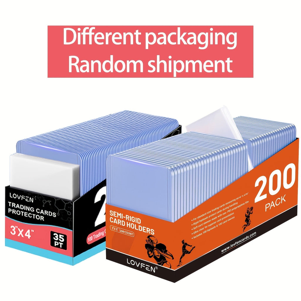 Trading Card Top Loaders 200 Count Hard Plastic 3x4 Inch Card Holders with Sleeves for Baseball Football Basketball Sports Cards TCG Pokemon Collector Gift