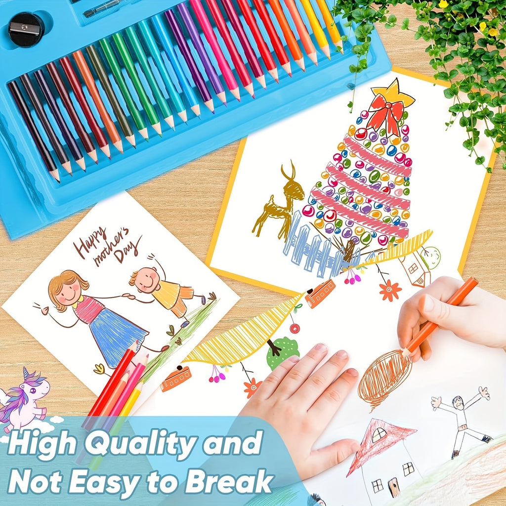 228 Piece Kids Art Supplies Set, Deluxe Painting & Drawing Kit with Oil Pastels, Crayons, Colored & Acrylic Markers, Watercolor Brushes & Drawing Pad, Gift for Kids