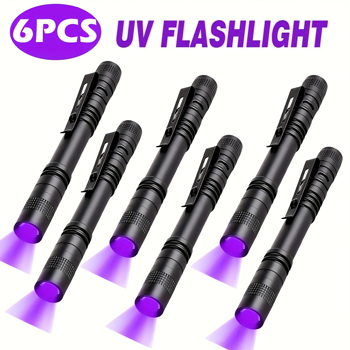 UV Black Light Flashlight 2-12 Pack Mini Blacklight Pen - Pet Urine Detector, Resin Curing, Scorpion Detection, Glow Party LED UV Lamp Set