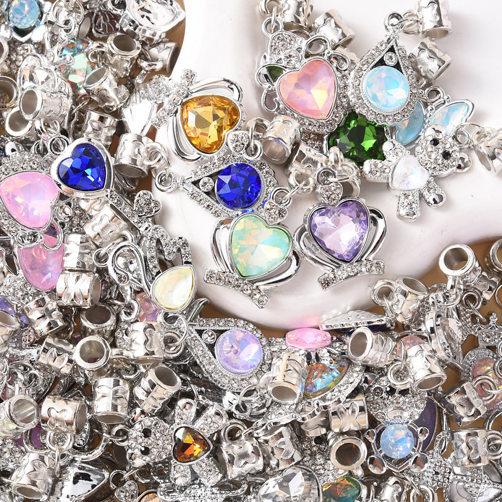 30Pcs DIY Jewelry Making Charms Pendants Bulk Zinc Alloy Vintage Colorful Mixed Assorted for Necklaces Bracelets Crafting Supplies