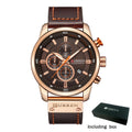Men's Chronograph Sport Quartz Watch with Date Display – Stopwatch Wristwatch for Men 6 Colors Brown Blue Black Grey Casual Business Everyday Watch Gift