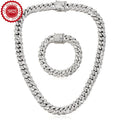 925 Sterling Silver Cuban Chain Necklace and Bracelet Set for Women – 2 Piece Cuban Link Jewelry Set Elegant Lightweight 11.89g Gift for Christmas Birthday Valentine's Day Anniversary