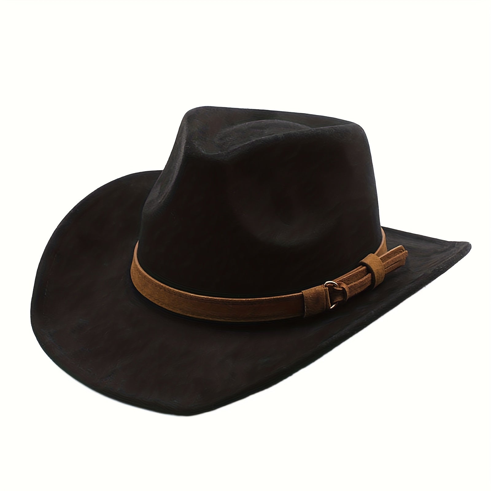 Wide Brim Western Cowboy Hat Unisex Retro Fedora Style – Outdoor Travel Beach Festival Costume Hat for Men Women, 7 Colors Brown Black Khaki Beige Grey White