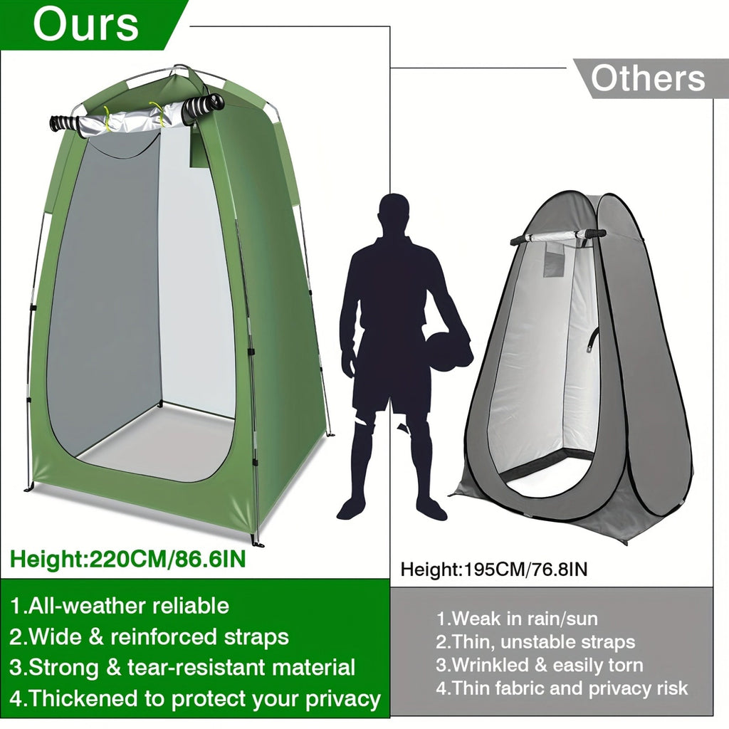 Pop-Up Camping Shower Tent & Privacy Shelter – Portable Waterproof Changing Room, Outdoor Toilet Tent for Camping, Hiking, Beach, Backpacking & Festivals, Instant Setup No Tools Needed