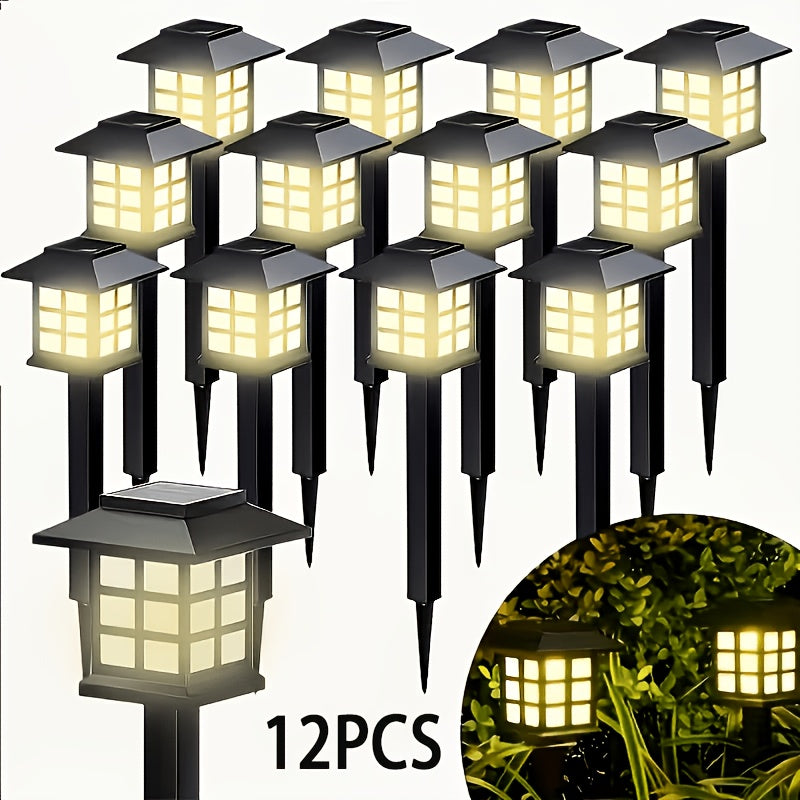 Solar Outdoor Lights LED Garden Path Lights IP44 Waterproof Landscape Lighting for Sidewalk Driveway Lawn Yard Courtyard Warm White Multicolor Pack of 6 12 or 24 Christmas Holiday Decor No Wiring