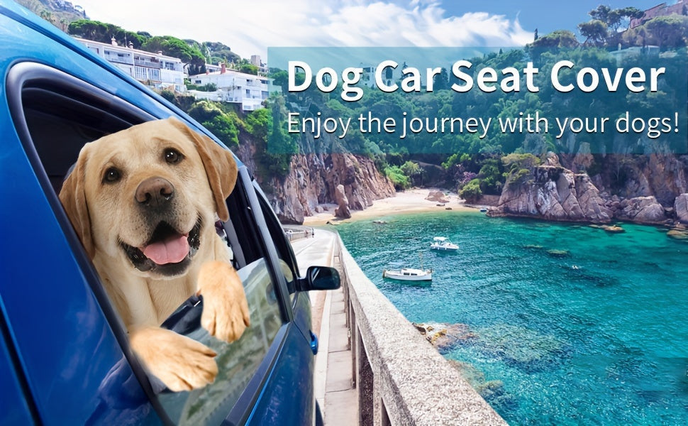 Car Back Seat Cover 60/40 Split Bench 900D Waterproof Non-Slip – Easy Cleanup Seat Protector for Dogs Pets Kids Cars Trucks SUVs with Seat Belt & Armrest Access (Black)