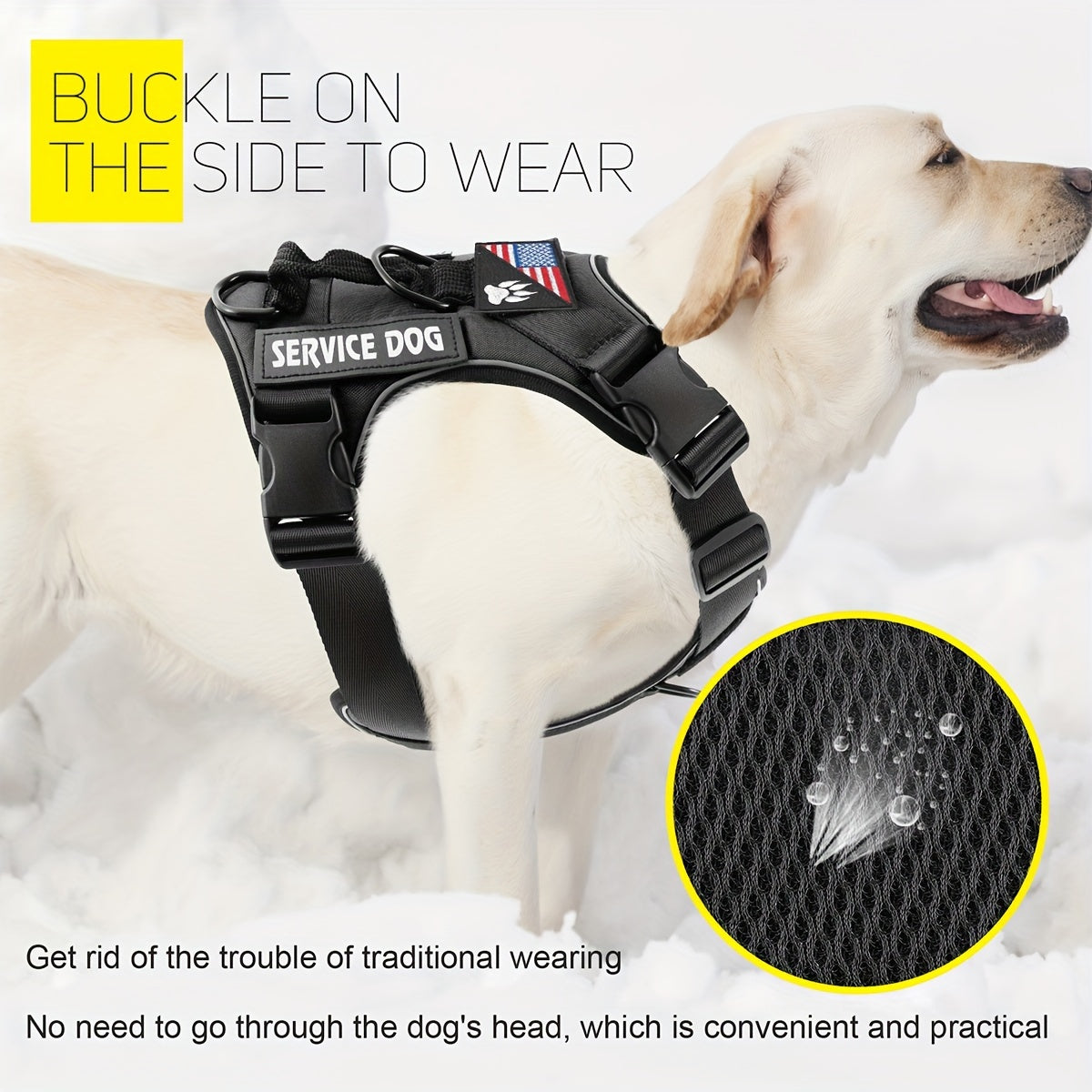 Dog Vest Harness Set with Leash – Adjustable No-Pull Harness Includes 5 Patches, Seat Belt, Collapsible Bowls & Poop Bag Dispenser for Training Walking Hiking XS to XL