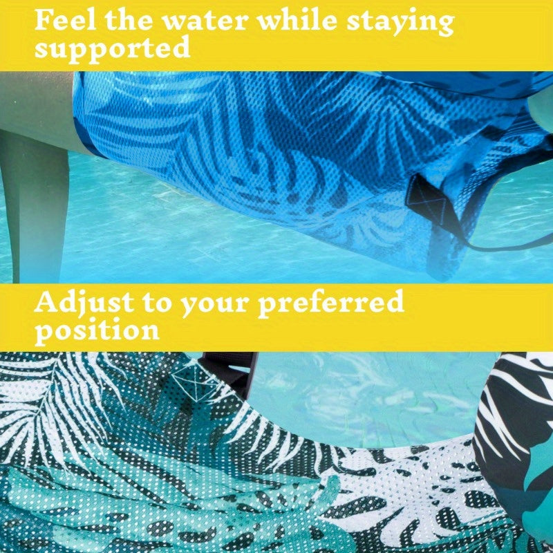 Inflatable Pool Float Chair for Adults – Leaf Design Floating Lounger with Mesh Sling Seat, 1 & 2 Pack, Portable Summer Float for Pool Beach Lake Party, 30x16x24 Inch